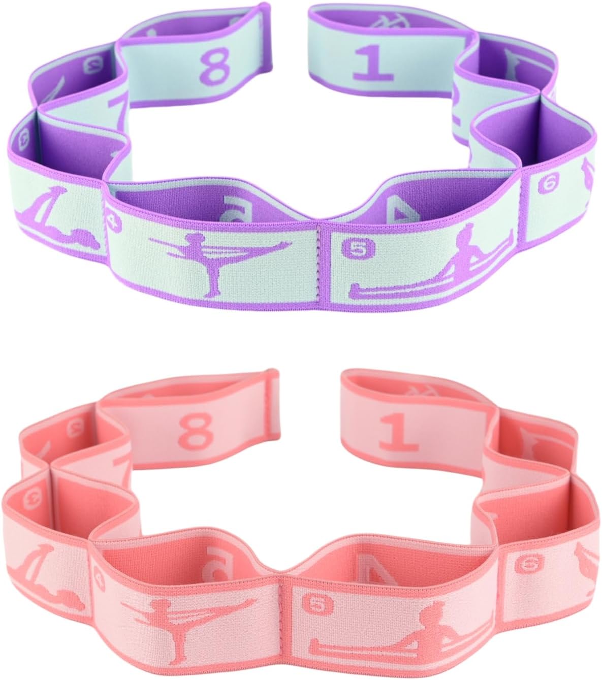 Elastic Yoga Stretching Strap with Loops,  Stretch Straps For Physical Therapy, Pilates Stretch Band, Elastic Exercise Bands, Leg Stretching Strap, Stretch Resistance Bands For Exercise