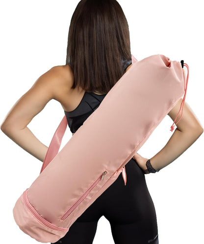 Multi-Functional Yoga Mat Bag with Drawstring Closure, Wet Pocket & Water Bottle Holder - Durable Exercise Mat Carrier for Yoga, Pilates, Gym