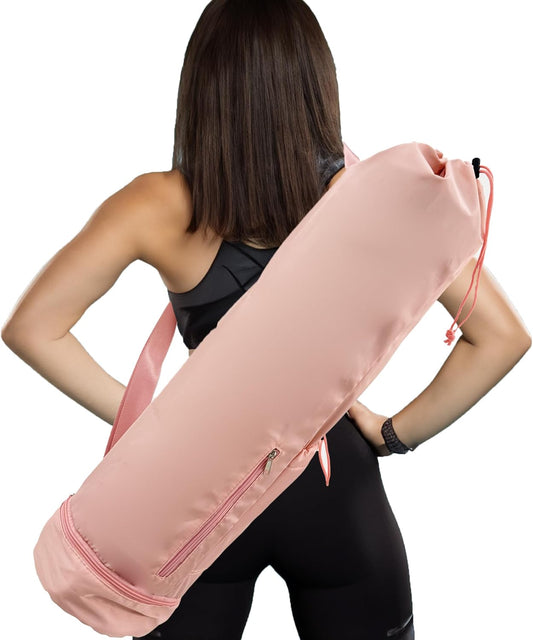 Multi-Functional Yoga Mat Bag with Drawstring Closure, Wet Pocket & Water Bottle Holder - Durable Exercise Mat Carrier for Yoga, Pilates, Gym