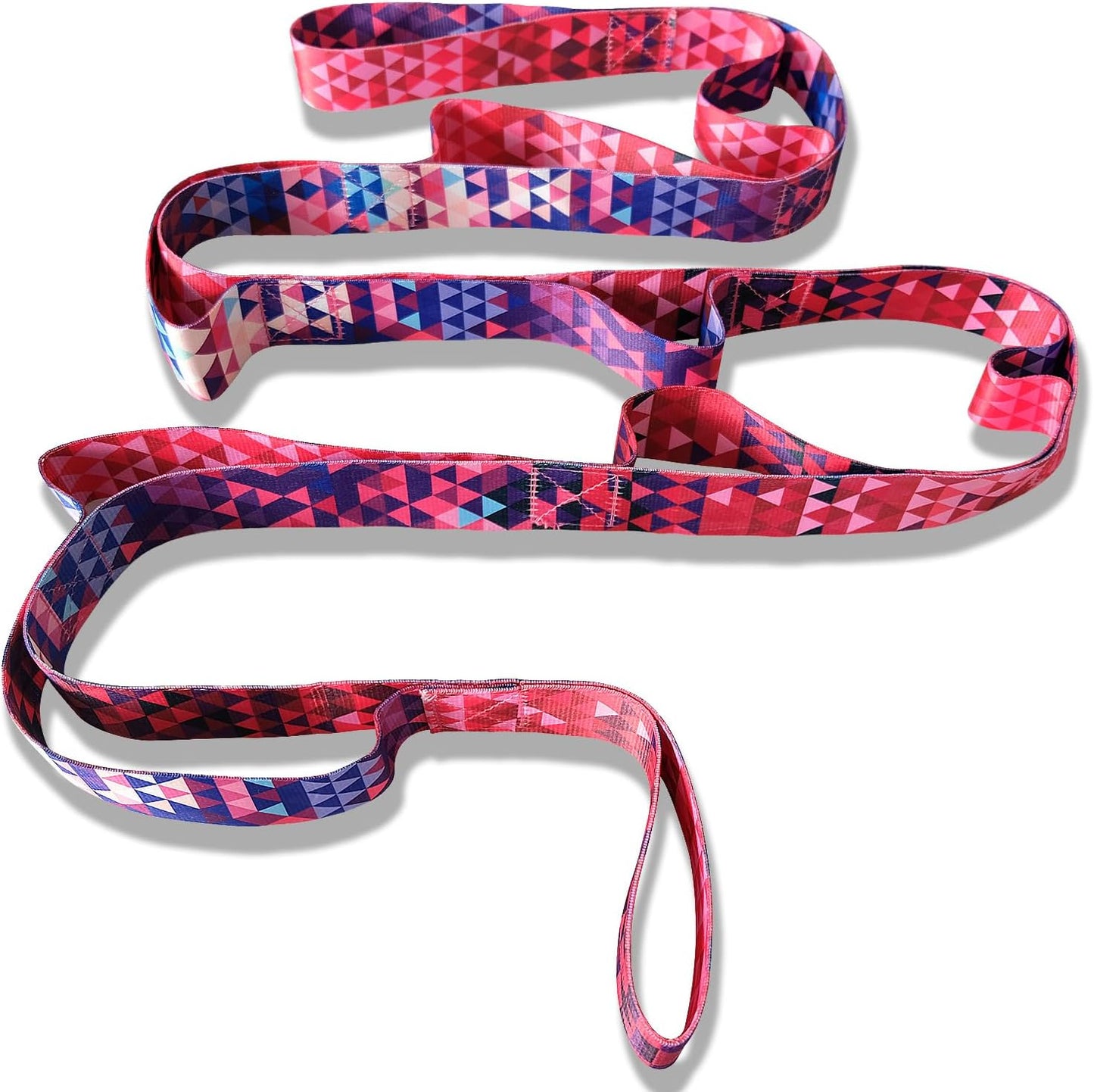 Yoga Strap Stretching Strap with Loops, Stretch Straps for Physical Therapy, 10 Loops Non-Elastic Exercise Strap for Pilates, Dance and Gymnastics