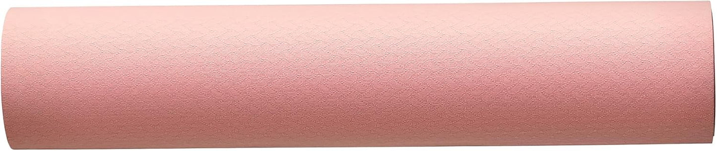 1/4 Inch Thick TPE Exercise Yoga Mat with Carrying Strap