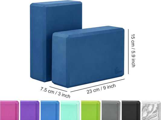 Yoga Blocks 2 pack, Gym Blocks, Exercise Workout Fitness Bricks, Pilates Stretch Handstand Non-Slip