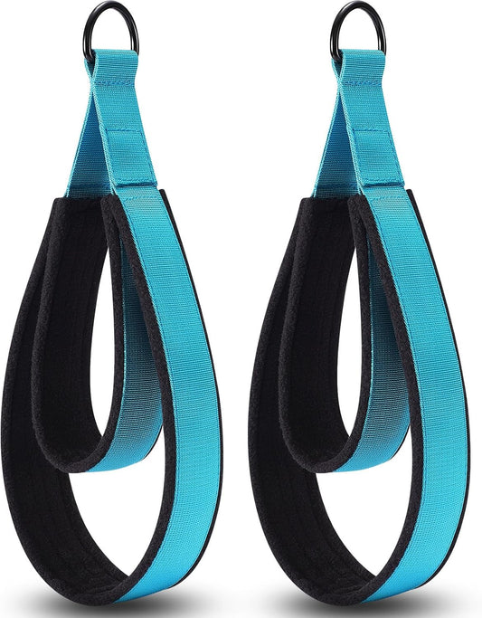 Pilates Straps - Double Loop D-Ring Straps for Reformer, Padded, Home Gym Workout