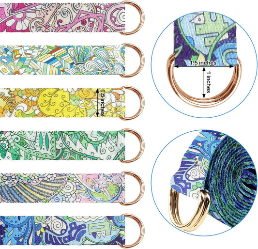 6 Packs Yoga Strap for Stretching Yoga Belt Adjustable Straps for Non Elastic Stretching Strap Exercise Straps for Pilates