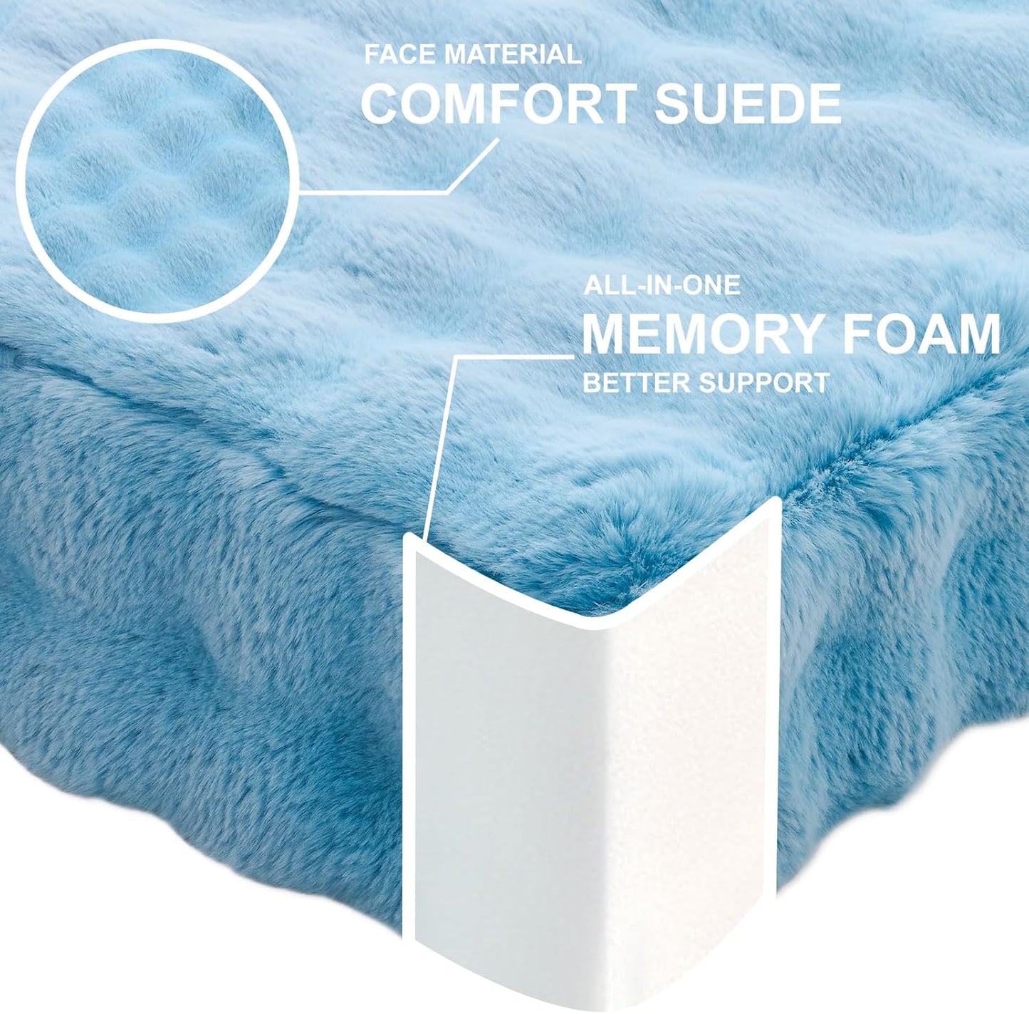 22 inches Floor Pillow for Adults - Large Meditation Cushion with Thick Foam & Soft Tufted Cover - Premium Outdoor Square Floor Cushion Seat - Yoga Pillows for Sitting On Floor - Sky Blue