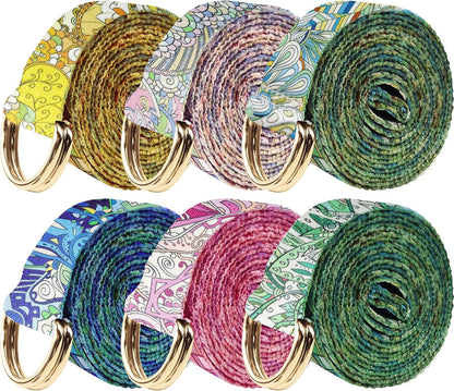 6 Packs Yoga Strap for Stretching Yoga Belt Adjustable Straps for Non Elastic Stretching Strap Exercise Straps for Pilates