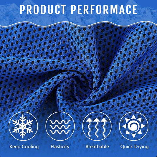 12 Pieces Cooling Towels for Hot Weather Soft Breathable Cold Towel Yoga Towels for Sweat, Sports, Workout, Fitness, Gym, Running, Travel Camping, 12 x 40 Inch (Dark Blue, Green, Purple)